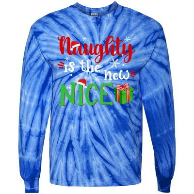 Naughty Is The New Nice Funny Santa Joke Christmas Humor Cute Gift Tie-Dye Long Sleeve Shirt