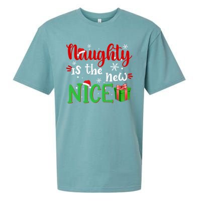 Naughty Is The New Nice Funny Santa Joke Christmas Humor Cute Gift Sueded Cloud Jersey T-Shirt