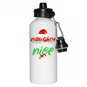 Naughty Is The New Nice Funny Santa Joke Christmas Humor Gift Aluminum Water Bottle