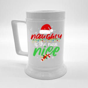 Naughty Is The New Nice Funny Santa Joke Christmas Humor Gift Beer Stein