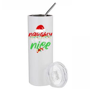 Naughty Is The New Nice Funny Santa Joke Christmas Humor Gift Stainless Steel Tumbler