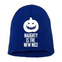 Naughty Is The New Nice Pumpkins With Faces Winter Squash Gift Short Acrylic Beanie