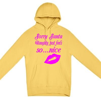 Naughty Is The New Nice Santa Xmas Lips Gift Premium Pullover Hoodie