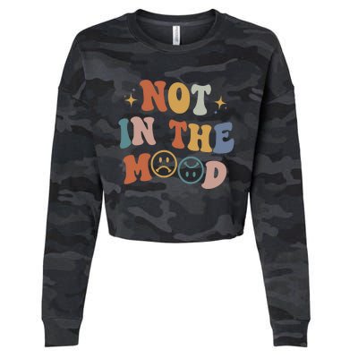 Not In The Mood With Words On Back Aesthetic Trendy Costume Cropped Pullover Crew