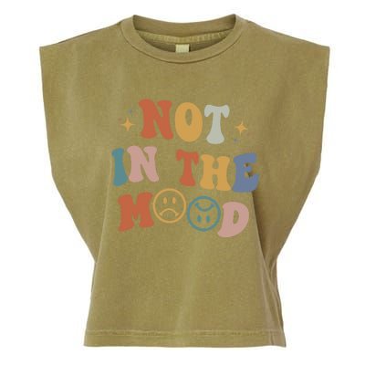 Not In The Mood With Words On Back Aesthetic Trendy Costume Garment-Dyed Women's Muscle Tee