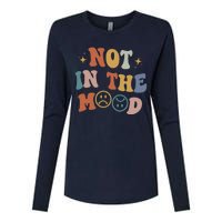 Not In The Mood With Words On Back Aesthetic Trendy Costume Womens Cotton Relaxed Long Sleeve T-Shirt