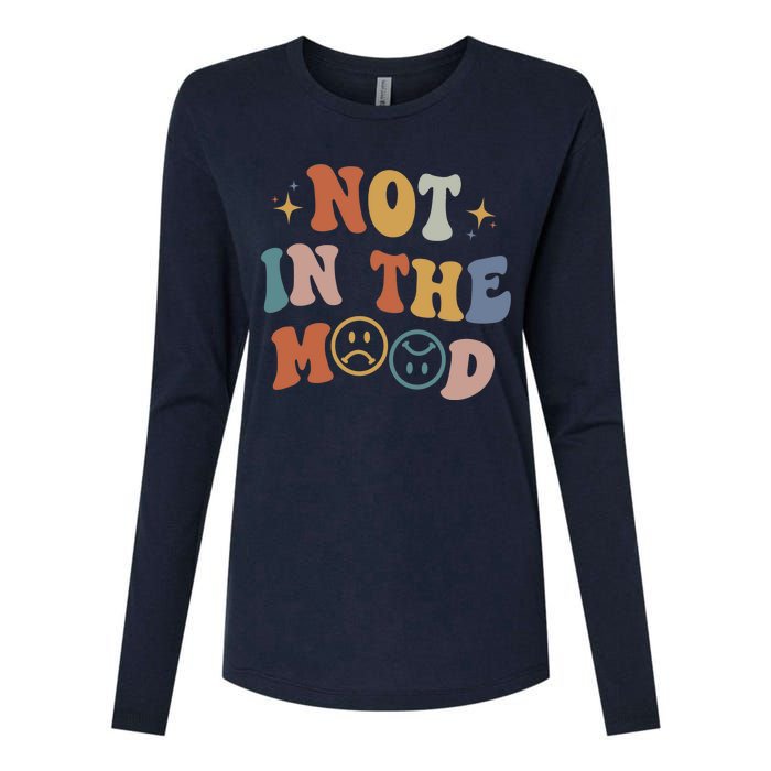 Not In The Mood With Words On Back Aesthetic Trendy Costume Womens Cotton Relaxed Long Sleeve T-Shirt