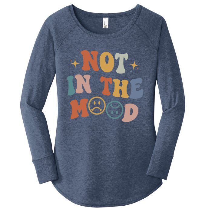 Not In The Mood With Words On Back Aesthetic Trendy Costume Women's Perfect Tri Tunic Long Sleeve Shirt