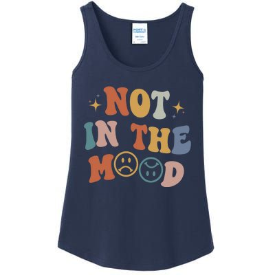 Not In The Mood With Words On Back Aesthetic Trendy Costume Ladies Essential Tank