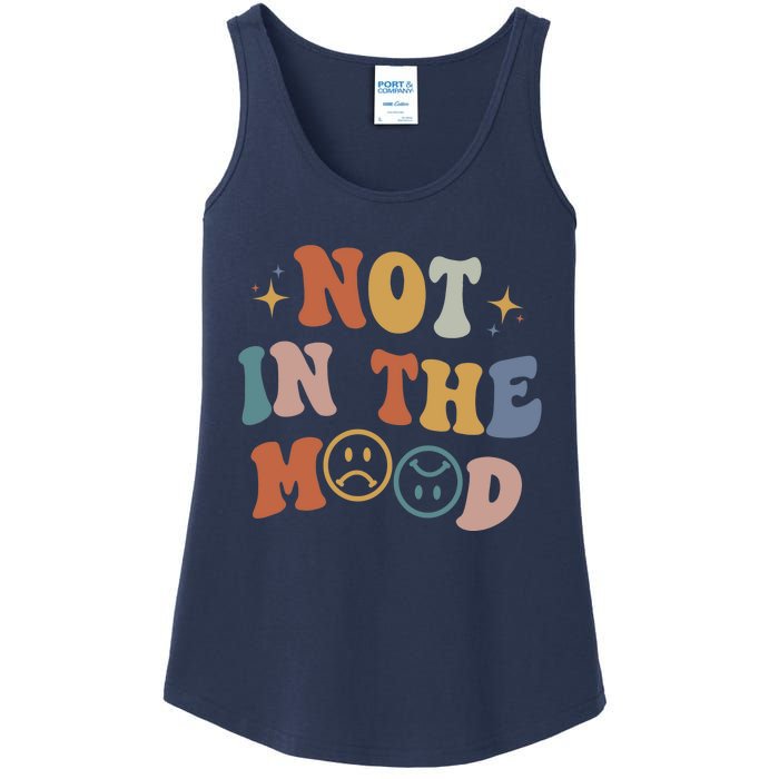 Not In The Mood With Words On Back Aesthetic Trendy Costume Ladies Essential Tank