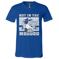 Not In The Mooood Cow Cows Farm Animals Lover V-Neck T-Shirt