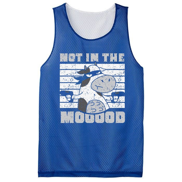 Not In The Mooood Cow Cows Farm Animals Lover Mesh Reversible Basketball Jersey Tank