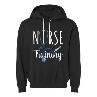 Nurse In Training Nursing School Stethoscope Future Nurse Gift Garment-Dyed Fleece Hoodie