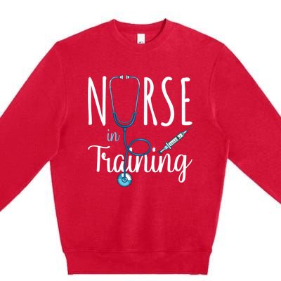 Nurse In Training Nursing School Stethoscope Future Nurse Gift Premium Crewneck Sweatshirt