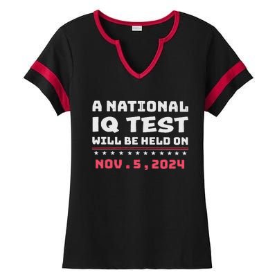 National Iq Test Alert November 5th 2024 Ladies Halftime Notch Neck Tee