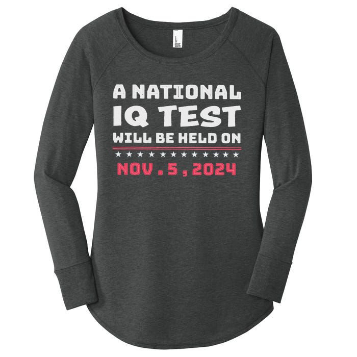 National Iq Test Alert November 5th 2024 Women's Perfect Tri Tunic Long Sleeve Shirt