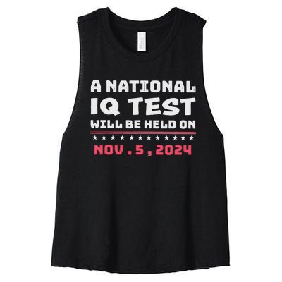 National Iq Test Alert November 5th 2024 Women's Racerback Cropped Tank