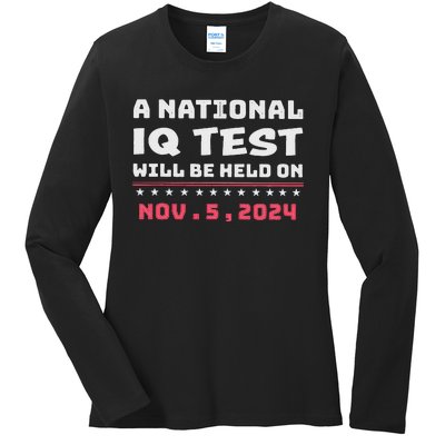 National Iq Test Alert November 5th 2024 Ladies Long Sleeve Shirt