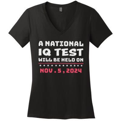 National Iq Test Alert November 5th 2024 Women's V-Neck T-Shirt