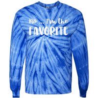 No I'm The Favorite Sarcastic Matching Family Sibling Joke Tie-Dye Long Sleeve Shirt