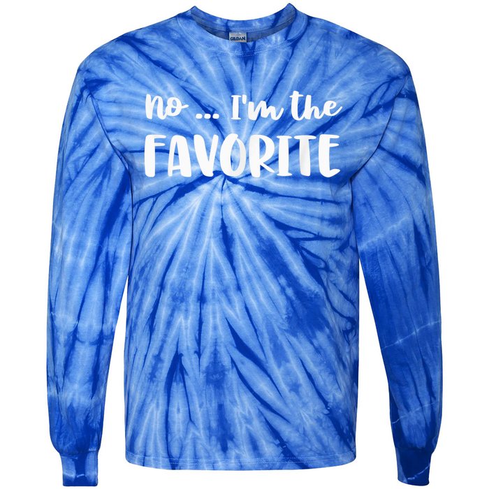 No I'm The Favorite Sarcastic Matching Family Sibling Joke Tie-Dye Long Sleeve Shirt