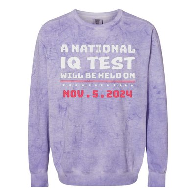 National Iq Test Alert November 5th 2024 Colorblast Crewneck Sweatshirt