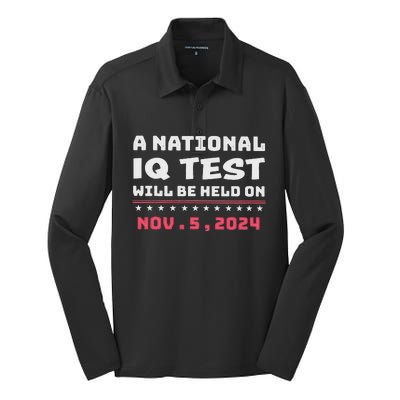 National Iq Test Alert November 5th 2024 Silk Touch Performance Long Sleeve Polo