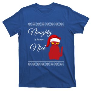 Naughty Is The New Nice Cat Santa Hat Gift T-Shirt