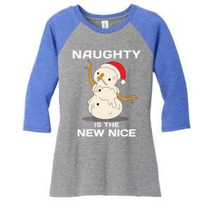 Naughty Is The New Nice Christmas Graphic Design Cool Gift Women's Tri-Blend 3/4-Sleeve Raglan Shirt