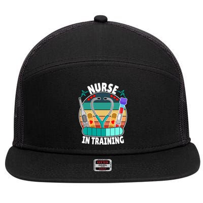 Nurse In Training Nursing Student Funny Future Nurse Great Gift 7 Panel Mesh Trucker Snapback Hat