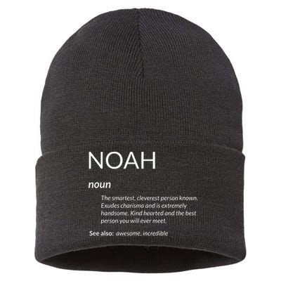 Noah Is The Best Funny Name Definition Noah Sustainable Knit Beanie