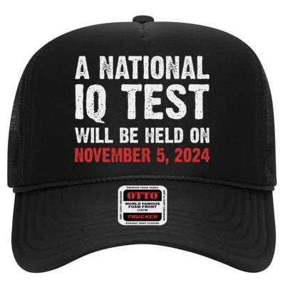 National Iq Test Announcement November 5 2024 High Crown Mesh Back Trucker Hat