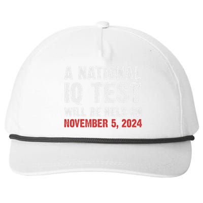 National Iq Test Announcement November 5 2024 Snapback Five-Panel Rope Hat