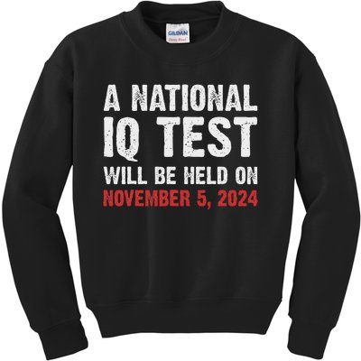 National Iq Test Announcement November 5 2024 Kids Sweatshirt