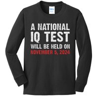 National Iq Test Announcement November 5 2024 Kids Long Sleeve Shirt