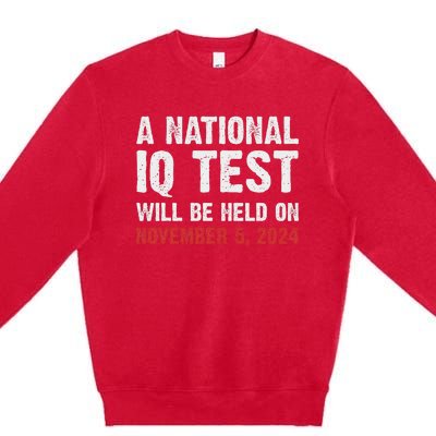 National Iq Test Announcement November 5 2024 Premium Crewneck Sweatshirt