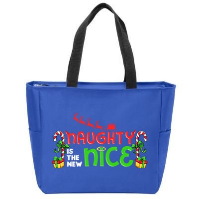 Naughty Is The New Nice Christmas Santa Naughty Or Nice Gift Zip Tote Bag