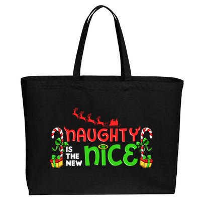 Naughty Is The New Nice Christmas Santa Naughty Or Nice Gift Cotton Canvas Jumbo Tote