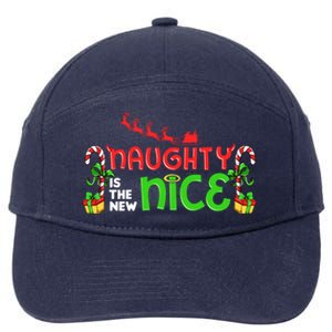 Naughty Is The New Nice Christmas Santa Naughty Or Nice Gift 7-Panel Snapback Hat