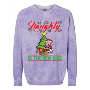 Naughty Is The New Nice Christmas Santa Xmas Gift Colorblast Crewneck Sweatshirt