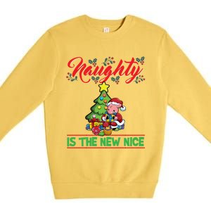 Naughty Is The New Nice Christmas Santa Xmas Gift Premium Crewneck Sweatshirt