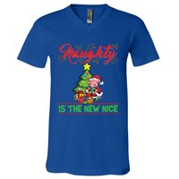 Naughty Is The New Nice Christmas Santa Xmas Gift V-Neck T-Shirt