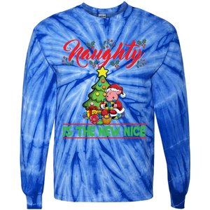 Naughty Is The New Nice Christmas Santa Xmas Gift Tie-Dye Long Sleeve Shirt