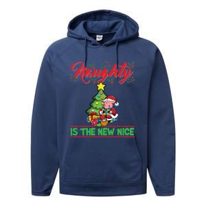 Naughty Is The New Nice Christmas Santa Xmas Gift Performance Fleece Hoodie