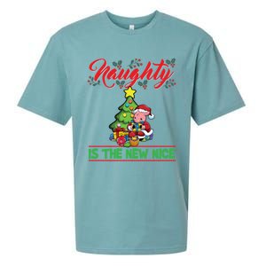 Naughty Is The New Nice Christmas Santa Xmas Gift Sueded Cloud Jersey T-Shirt