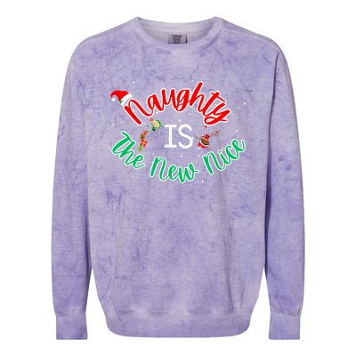 Naughty Is The New Nice Elf Santa Snow Christmas Holiday Gift Colorblast Crewneck Sweatshirt