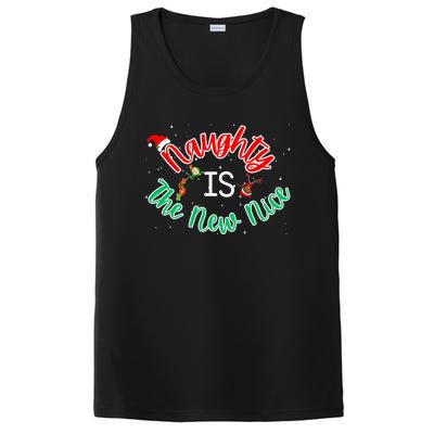 Naughty Is The New Nice Elf Santa Snow Christmas Holiday Gift PosiCharge Competitor Tank