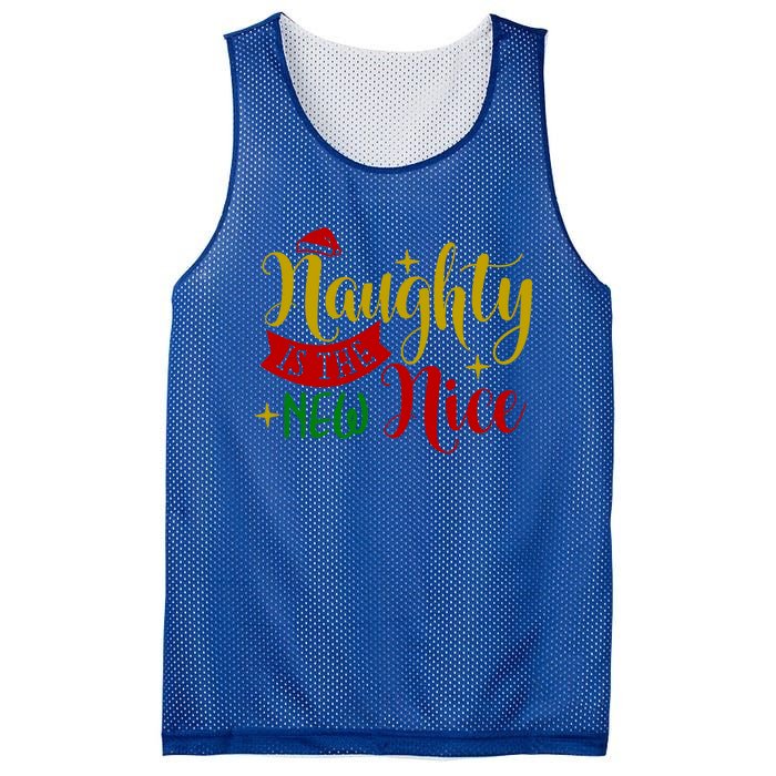 Naughty Is The New Nice Funny Christmas Novelty Holiday Item Funny Gift Mesh Reversible Basketball Jersey Tank