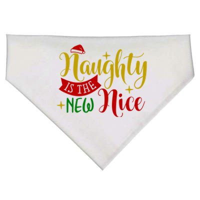 Naughty Is The New Nice Funny Christmas Novelty Holiday Item Funny Gift USA-Made Doggie Bandana