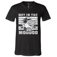 Not In The Mooood Cow Cows Farm Animals Lover V-Neck T-Shirt